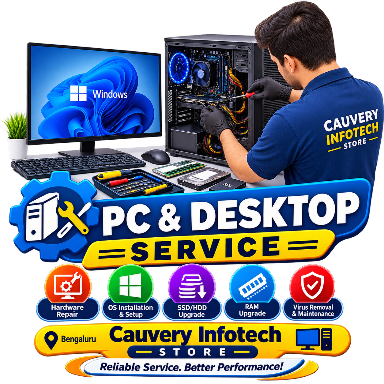 Desktop repair services — Cauvery Infotech Bengaluru