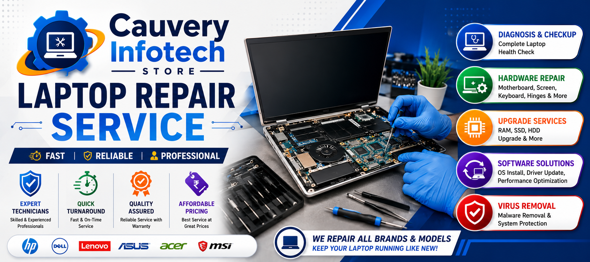 Laptop repair services — Cauvery Infotech Bengaluru