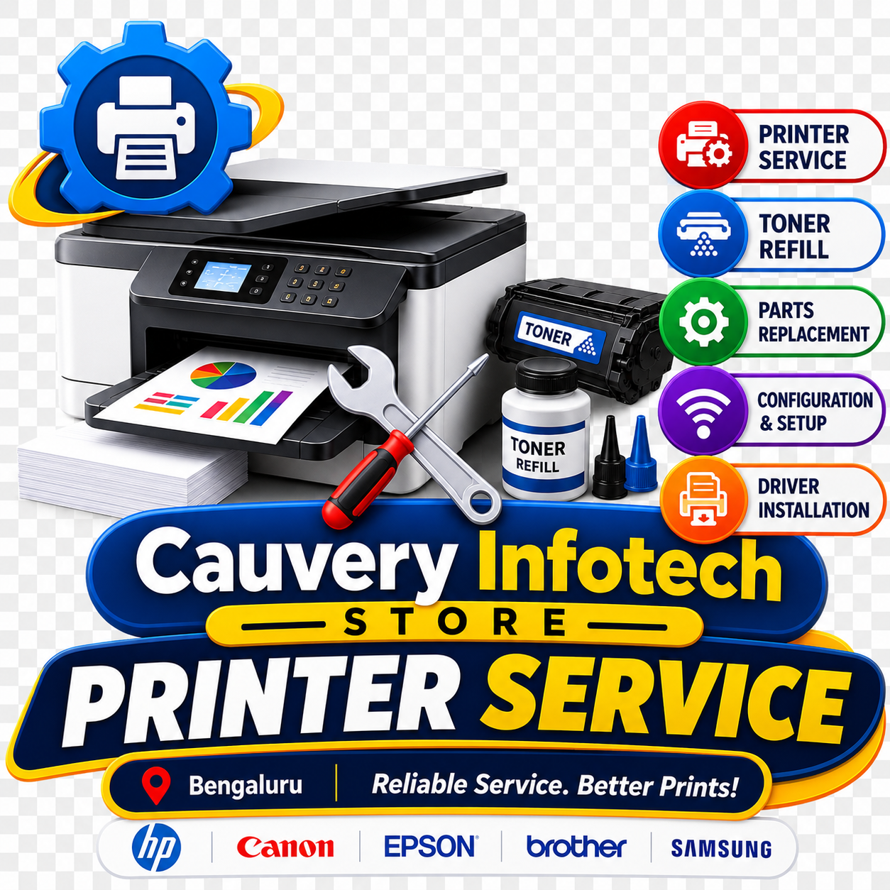 Printer repair services — Cauvery Infotech Bengaluru